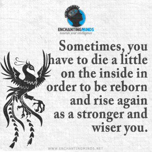 ... in order to be reborn and rise again as a stronger and wiser you