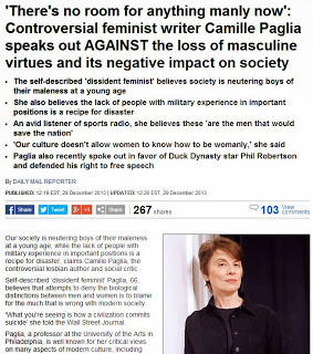 Feminist Camille Paglia Admits Masculinity is no Longer Allowed