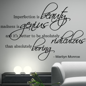 ... Monroe Wall Decal Vinyl Sticker Quote Art Decor Imperfection is Beauty