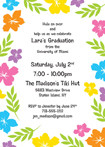 luau grastion party invitation. custom graduation invite