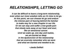 to leave a long-term relationship, even when our inner-wisdom tells us ...