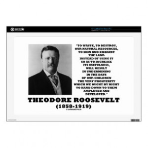 Theodore Roosevelt Waste Destroy Natural Resources Skin For Laptop