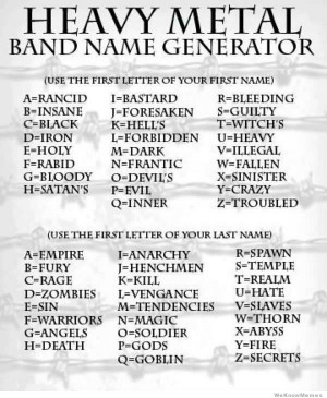 What’s your heavy metal band name? Use this generator to find out ...