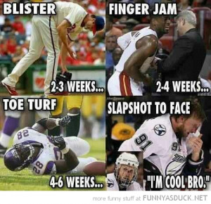injured sports players hockey slapshot face i'm cool bro funny pics ...