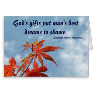 Japanese Maple Leaf - EB Browning Quote Greeting Card