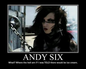 Most popular tags for this image include: lol, yummy, andy sixx, black ...