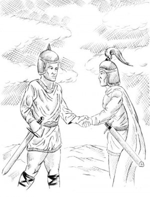 ... Brutus and Cassius (illustration) - The farewell between Brutus