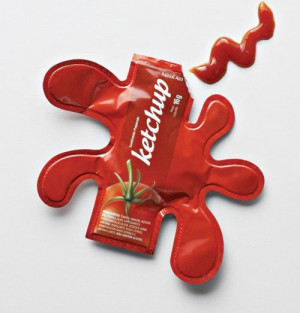 Very creative ketchup packet design - fun! Probably slightly more ...