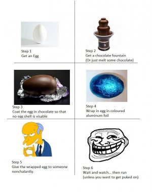 The ultimate easter prank – get an egg cover it in chocolate ...