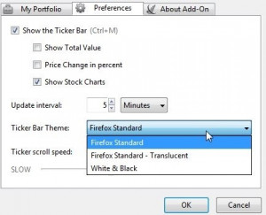 Stock Monitor Quotes-personal stock monitor-preferences menu