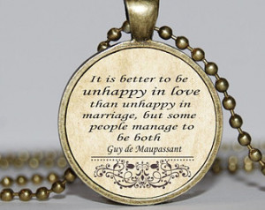 Guy de Maupassant Quote Necklace - “The essence of life is the smile ...