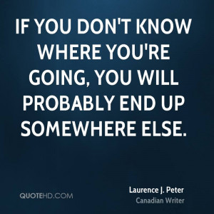 If you don't know where you're going, you will probably end up ...
