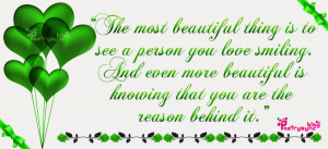 Love Quotes The most beautiful thing is to see a person you love By ...