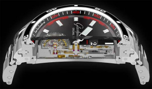 Slice of the Glashütte Sport Evolution Impact Tourbillon watch