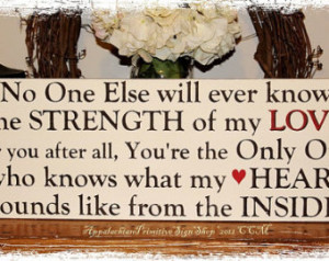 Strength of My Love -Wood Sign- Mother to Child (Daughter or Son) Gift ...
