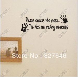Please excuse the Mess Kids Decor vinyl wall decal quote sticker ...