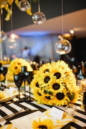 Black and Yellow Sunflower Wedding
