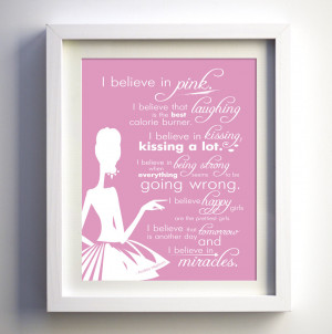 believe in pink - Audrey hepburn quote