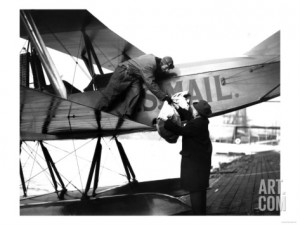 William Boeing delivering first international mail Photograph
