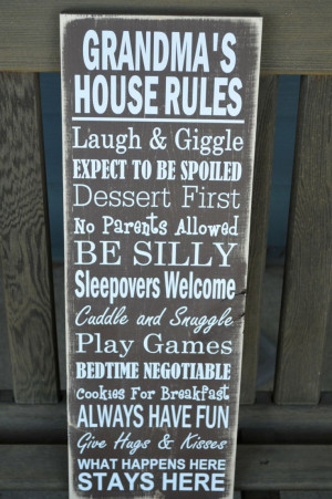 Mother's Day Gift Grandma's House Rules Sign by JMarieSigns, $35.00