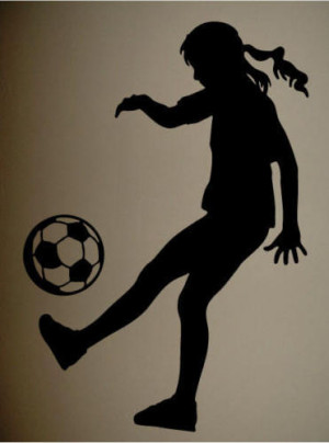 Wall Decal Art Sticker Quote Vinyl Soccer Girl Silhouette Sports Decor ...