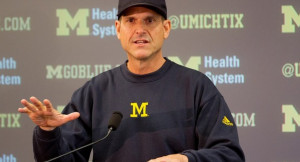 Jim Harbaugh Meeting Michigan's Football Team For the First Time ...