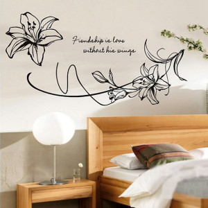 Home » Large Lily Flower and Quotes Decor Wall Art Sticker