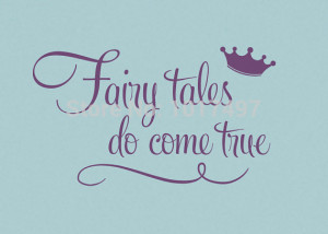 crown wall quote stickers - Fairy tales Do Come True -Princess Wall ...