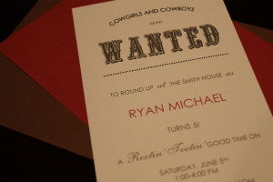 Giddy Up} A “Wanted” Cowboy Invitation