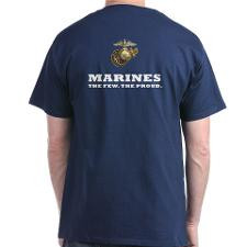 Marines - Semper fi white - Eagle Globe Dark T-Shi for