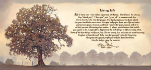 ... Living Life by Bonnie Mohr Inspirational Sayings Tree Print Poster
