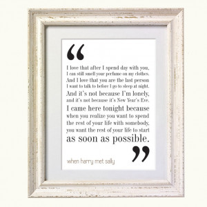 When Harry Met Sally Movie Quote Typography by silvermoonprints. $10 ...