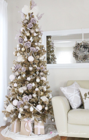 found this champagne colour christmas tree last year at urban barn