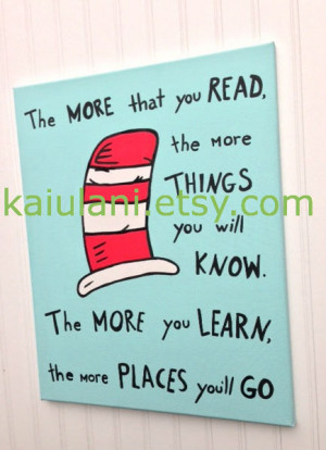 Dr. Seuss QUOTE Cat In The Hat Kids Wall Art Painting - 16 x 20 canvas ...