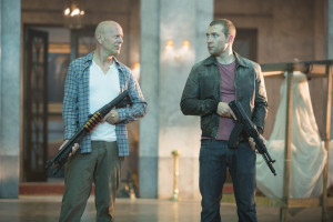 Bruce Willis and Jai Courtney in “A Good Day to Die Hard”