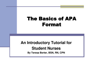 The Basics of APA Format Quote by MikeJenny