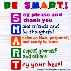 Ideas For S.M.A.R.T. Classroom Rules