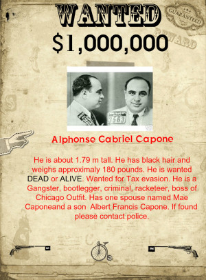 Al Capone Wanted poster
