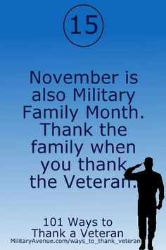 101 Ways to Thank a Veteran - Military Family Month: www ...