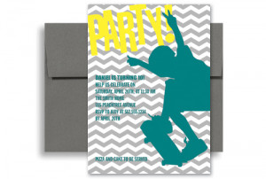 birthday invitation template kid 1136 boys skating surfing birthday ...