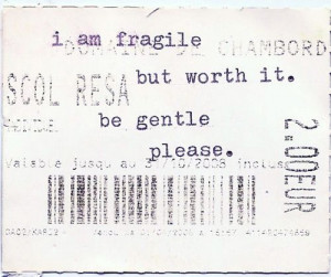 am fragile but worth it be gentle please, words, cute
