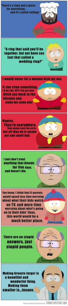 from the show South Park. These characters portray satire funny ...