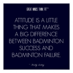 Badminton Quote 6: Attitude for Success Poster