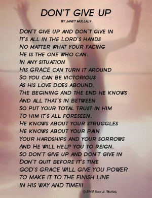 ... Up on Yourself and Your Goals|Don’t Quit|Don’t Give Up or Give In