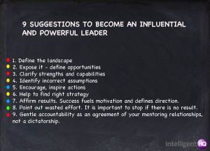 ... suggestions to become an influential and powerful leader Intelligenthq