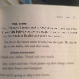 Thornton Wilder's: Our Town