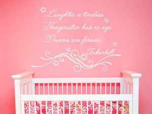 Vinyl Tinkerbell wall art quote kids, toddlers, baby sticker wall ...