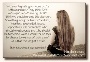 My main narcissist is (2) female family members... but I do relate to ...