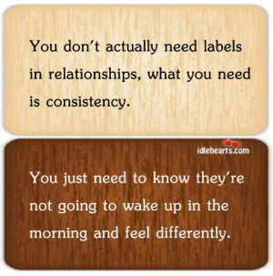 ... actually need labels in relationships, what you need is consistency