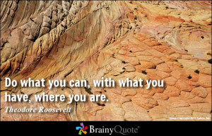 Do what you can, with what you have, where you are. - Theodore ...